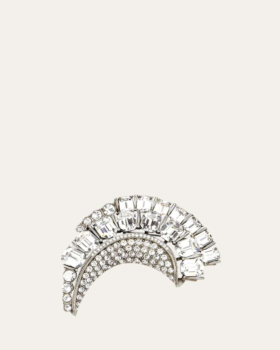Half-Moon Crystal Brooch